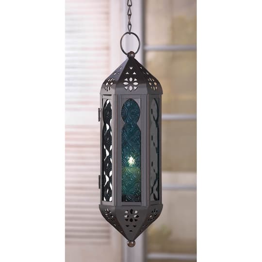 11" Ocean Blue Serenity Hanging Lamp